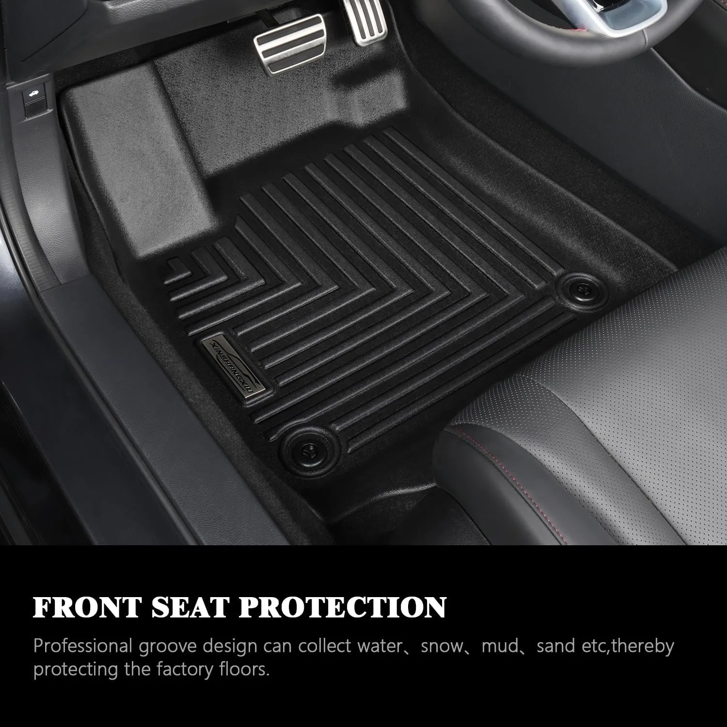 Floor Mats & Cargo Liner for 2023 2024 2025 Cadillac Lyriq,1st 2nd Row with Trunk Mat,TPE All Weather Protection Slush Floor Liner Black