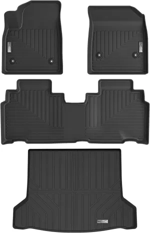 Floor Mats & Cargo Liner for 2023 2024 2025 Cadillac Lyriq,1st 2nd Row with Trunk Mat,TPE All Weather Protection Slush Floor Liner Black