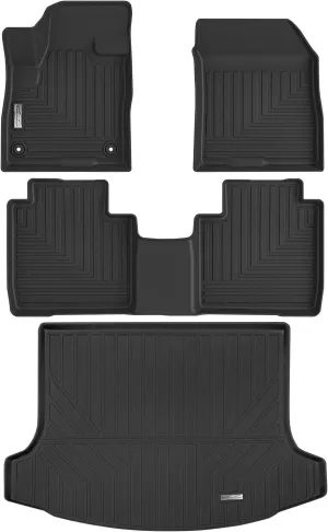 Floor Mats & Cargo Liner for 2024 2025 Lincoln Nautilus,1st 2nd Row with Trunk Mat,TPE All Weather Protection Slush Floor Liner Black