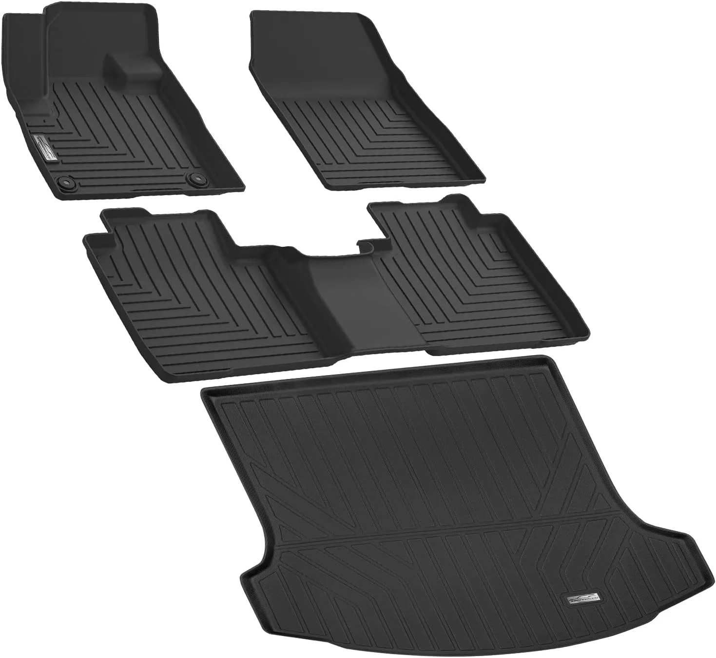 Floor Mats & Cargo Liner for 2024 2025 Lincoln Nautilus,1st 2nd Row with Trunk Mat,TPE All Weather Protection Slush Floor Liner Black