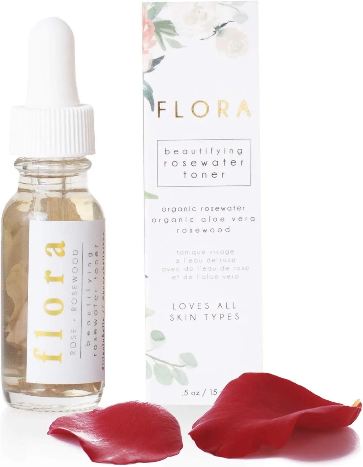 Flora Rosewater Facial Toner - Cleanse, Tighten, Tones & Rejuvenate - Alcohol-Free Refreshing Rose Toner - Stimulates Tissue-Regeneration to Help Prevent Wrinkles and Premature Aging