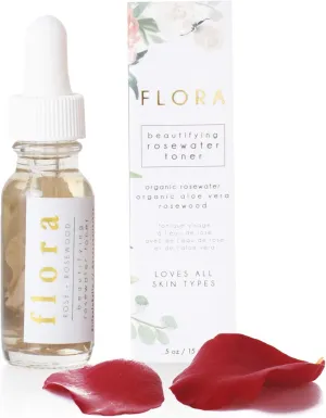 Flora Rosewater Facial Toner - Cleanse, Tighten, Tones & Rejuvenate - Alcohol-Free Refreshing Rose Toner - Stimulates Tissue-Regeneration to Help Prevent Wrinkles and Premature Aging