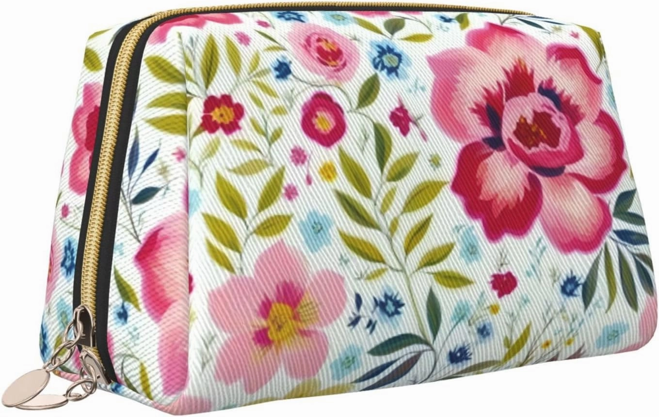 Flower Leaf Toiletry Pouch, Travel-Friendly Makeup Organizer For Makeup Brushes, Lipsticks
