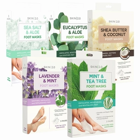 Foot Mask – Hydrates, Softens & Repairs Dry Feet- Dermatologist-Tested, Clean Beauty, Natural, Cruelty-Free Korean Skincare, Non-GMO, Sulfates-Free- Phthalate-Free - Set of 5