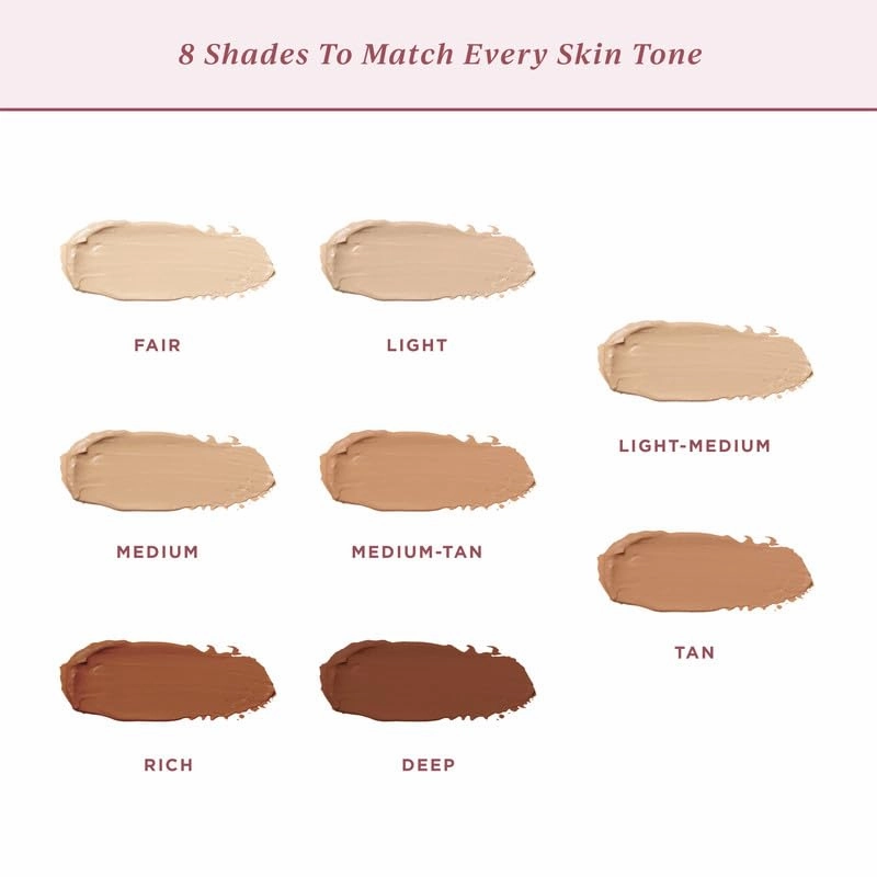 Foundation for Light to Full Coverage - Mousse Liquid Makeup Foundation for Uneven Skin Tone - Diverse Skin Types Mature, Dry, Oily - Oil-free, Cruelty-free (Light)