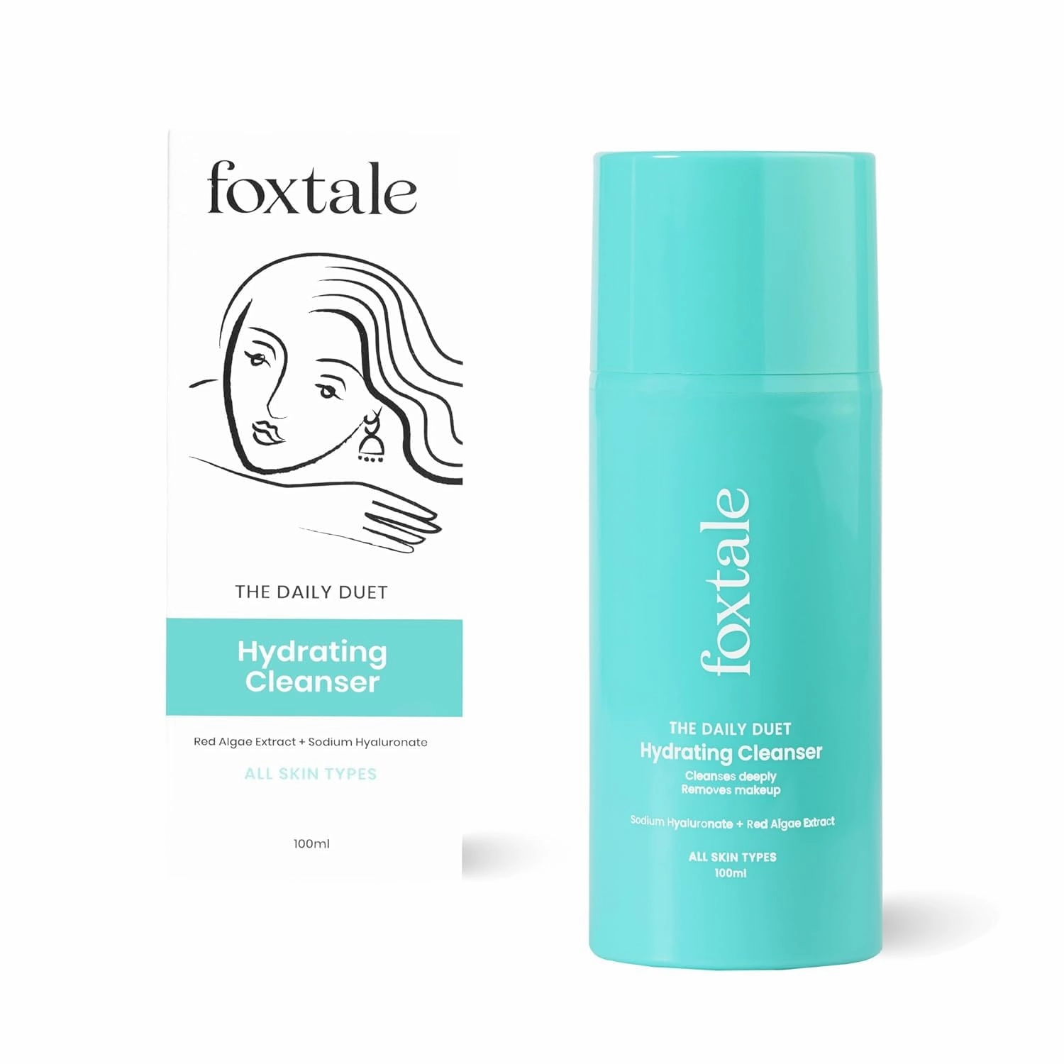 Fox-tale Gentle Hydrating Face Wash with Hyaluronic Acid, Vitamin B5 | Deep Pore Cleansing | Dirt Control | Make-up Remover | Cleanser For Men & Women | All Skin Type | 100 ml