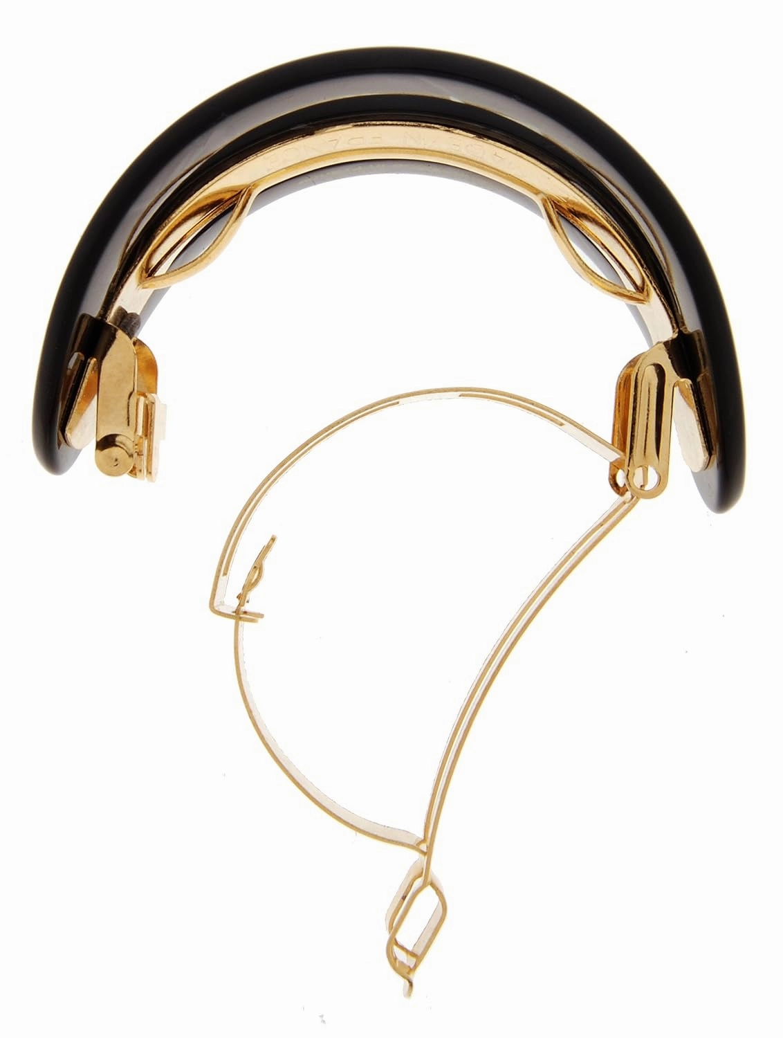 France Luxe Cutout Oval Ponytail Barrette - Nacro Black