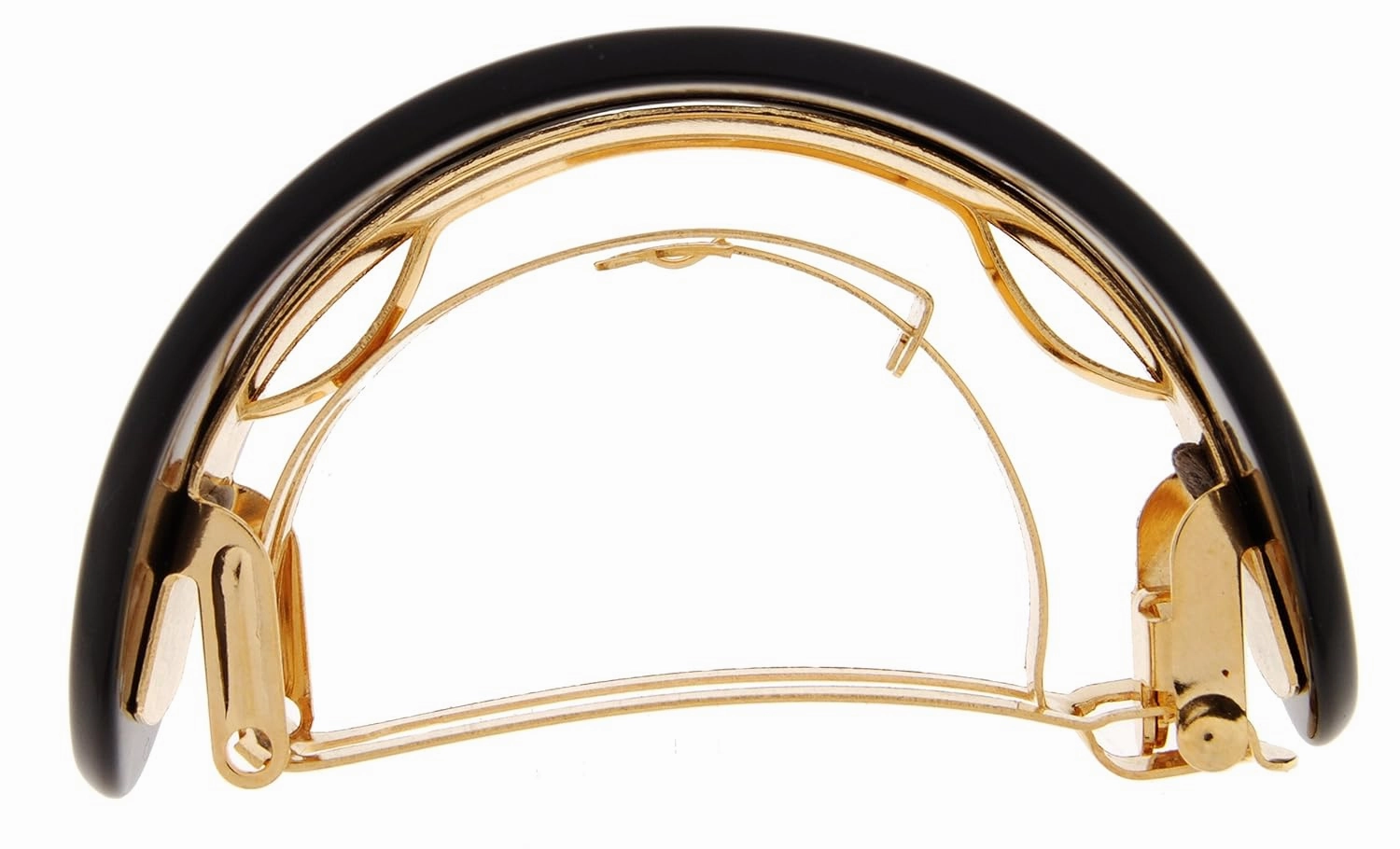 France Luxe Cutout Oval Ponytail Barrette - Nacro Black