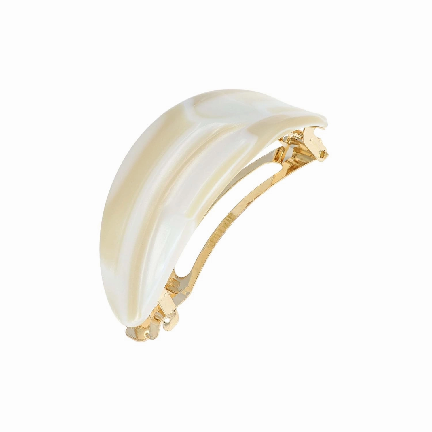 France Luxe Oval Ponytail Barrette, Alba