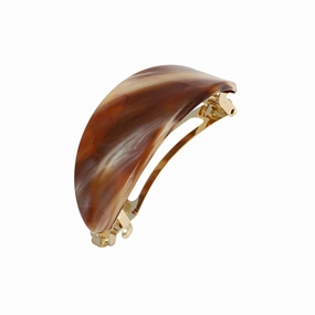 France Luxe Oval Ponytail Barrette, Caramel Horn
