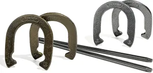 Franklin Sports Horseshoes Sets - Metal Horseshoe Game Sets for Adults   Kids - Official Weight Steel Horseshoes - Beach   Lawn Horseshoes Sets - Sets Include (4) Horseshoes and (2) Ground Stakes