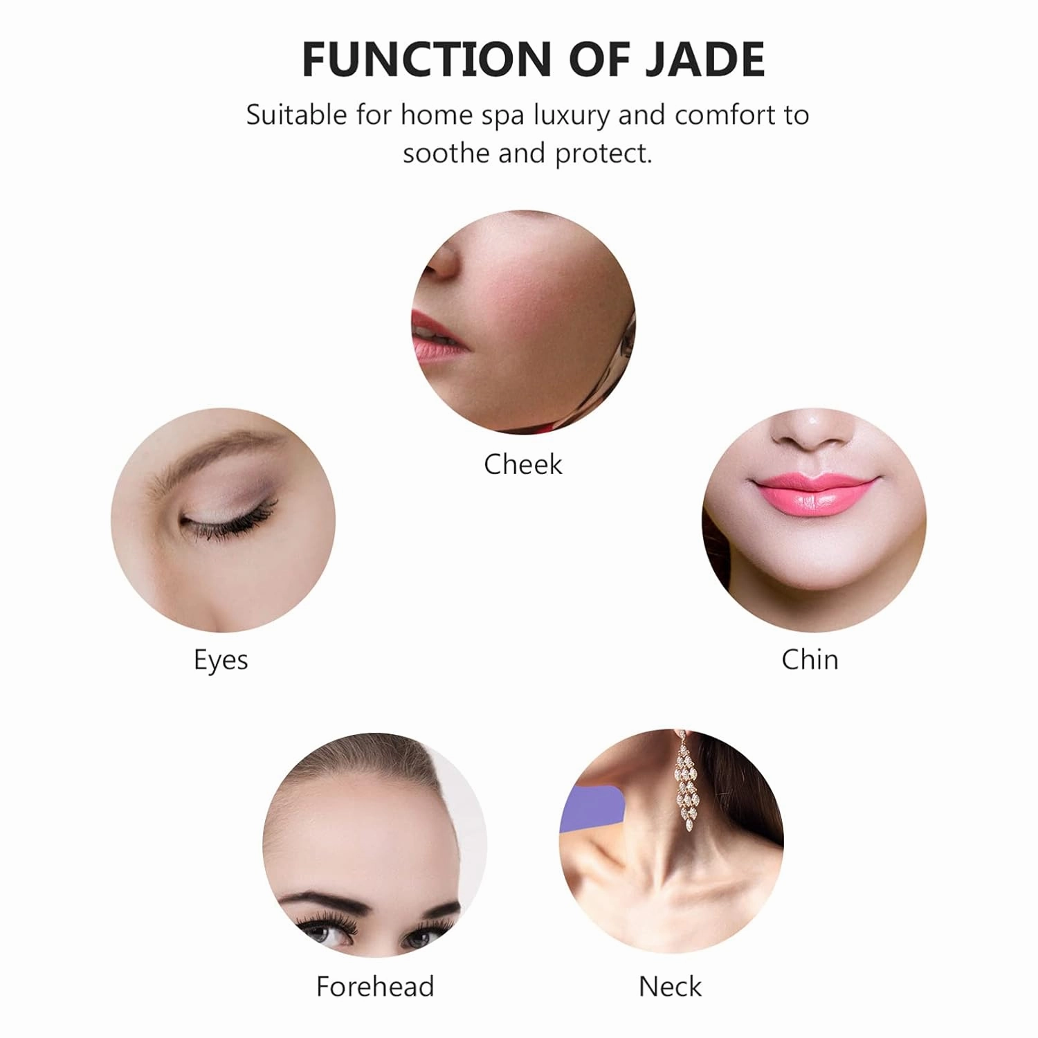 FRCOLOR Jade Cooling Beauty Mask Pain Soothing Facial Mask Home Massage Jade Beauty Care Product