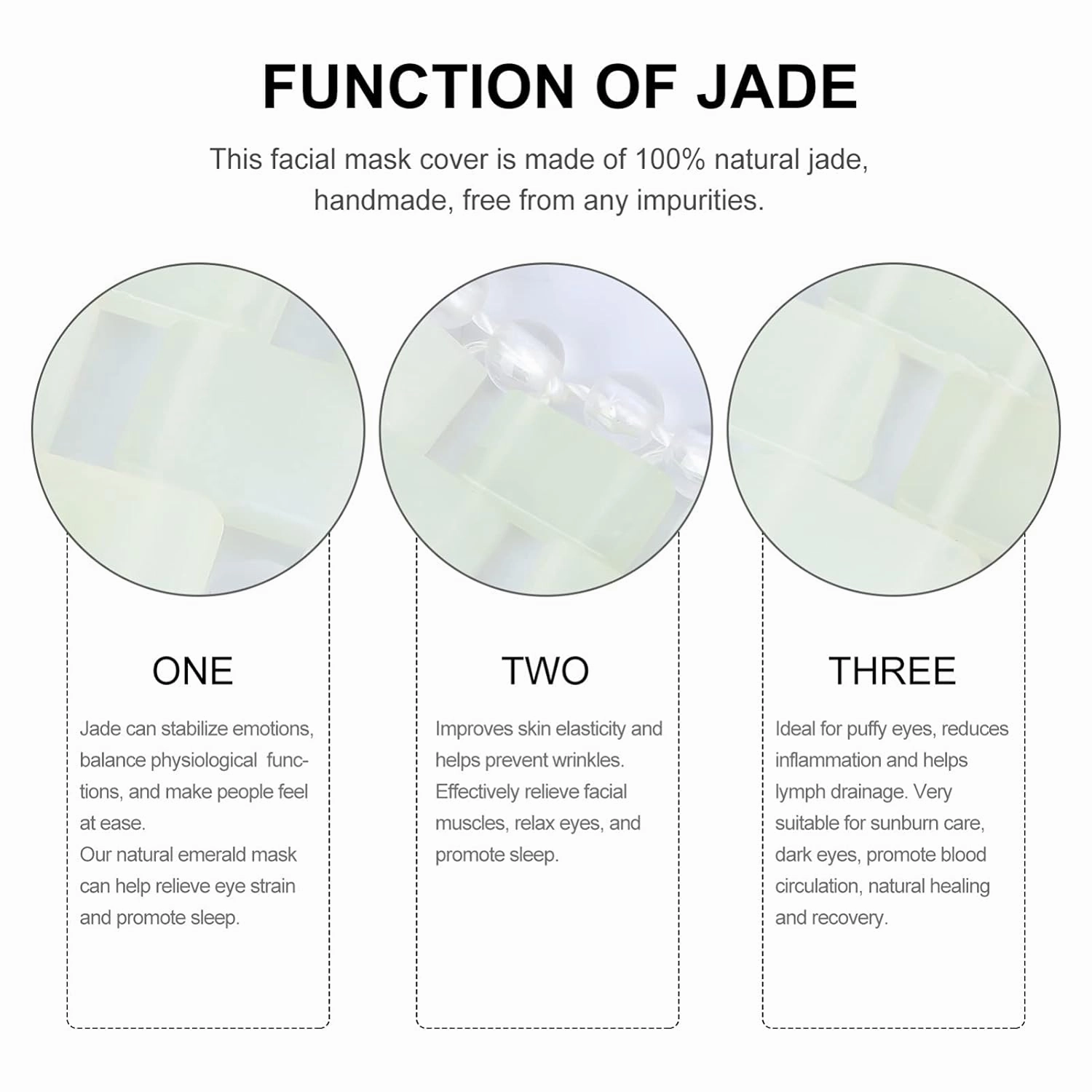 FRCOLOR Jade Cooling Beauty Mask Pain Soothing Facial Mask Home Massage Jade Beauty Care Product