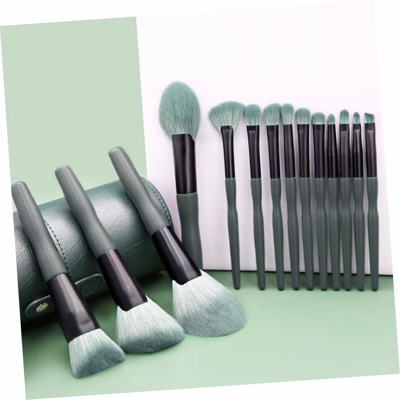 FRCOLOR Professional Makeup Tools Set 14 Pieces Wood Handle Cosmetics Brush Kit