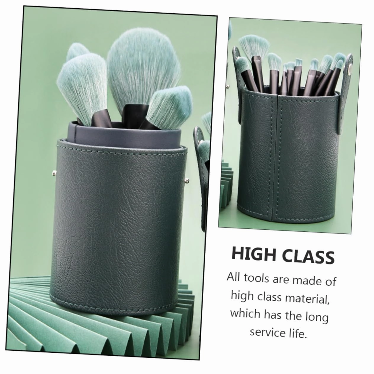 FRCOLOR Professional Makeup Tools Set 14 Pieces Wood Handle Cosmetics Brush Kit
