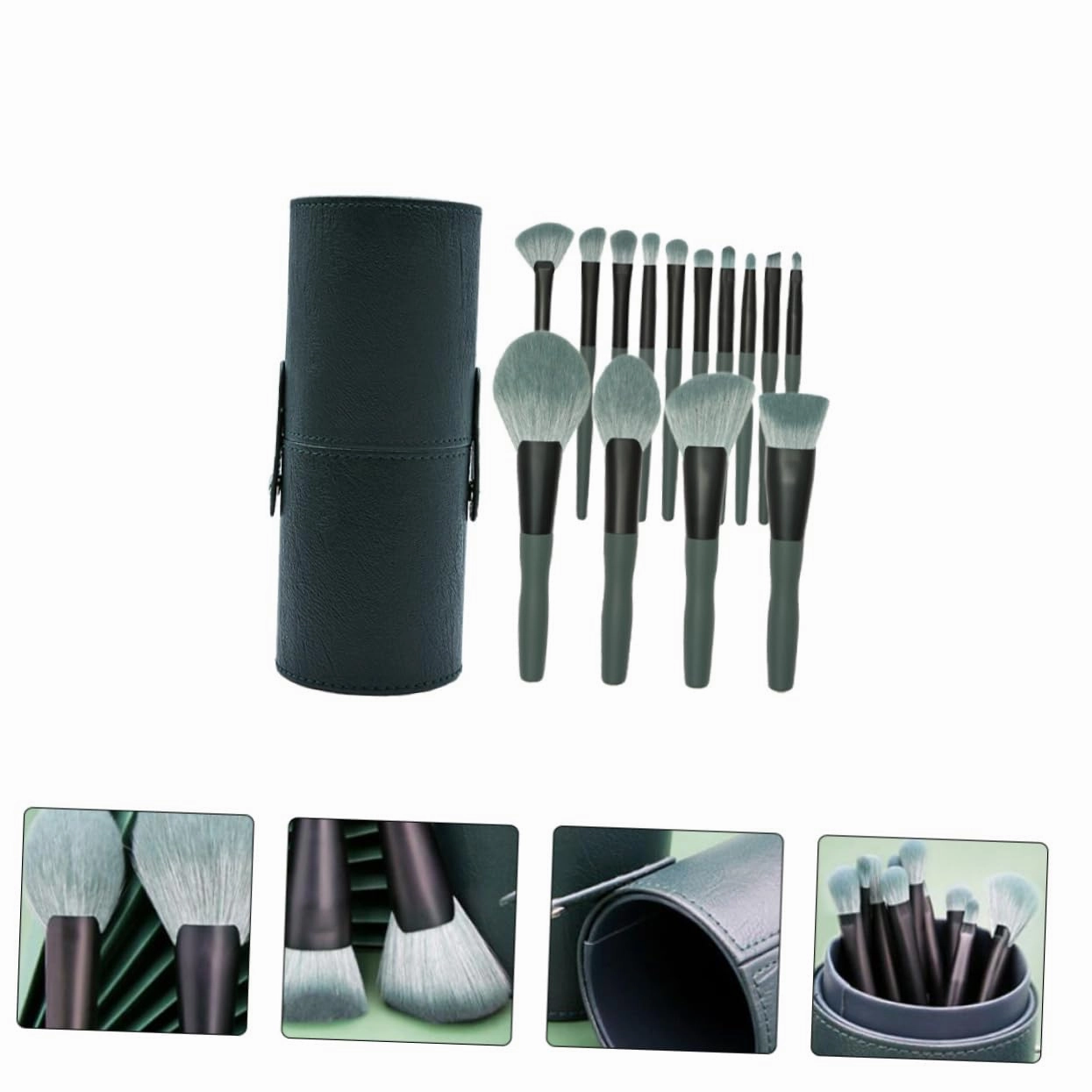 FRCOLOR Professional Makeup Tools Set 14 Pieces Wood Handle Cosmetics Brush Kit
