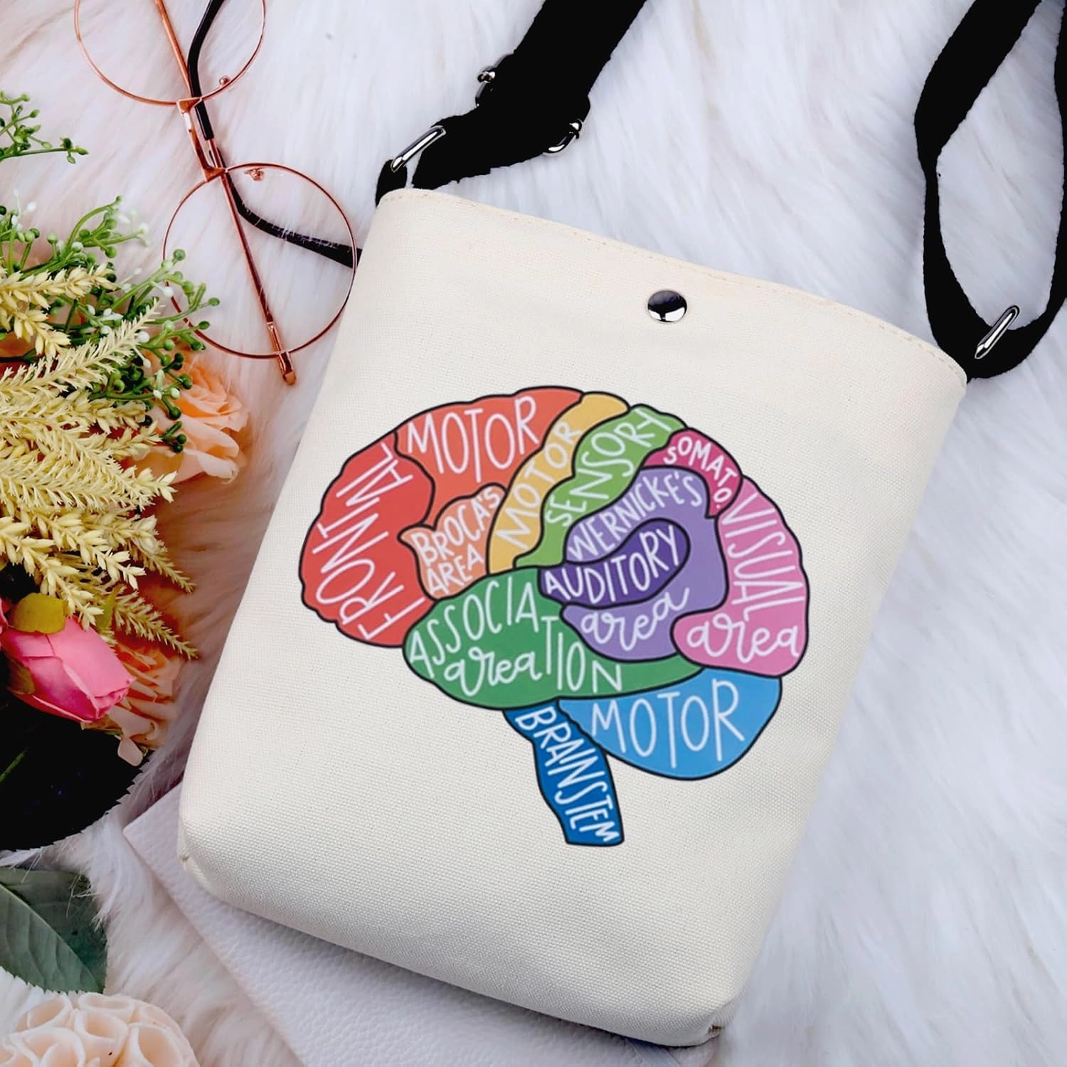 G2TUP Brain Anatomy Gift Neuroscience Cosmetic Bag Neurology Nurse Makeup Bag Nursing S-tudent Anatomical Layout Brain Zipper Travel Bag