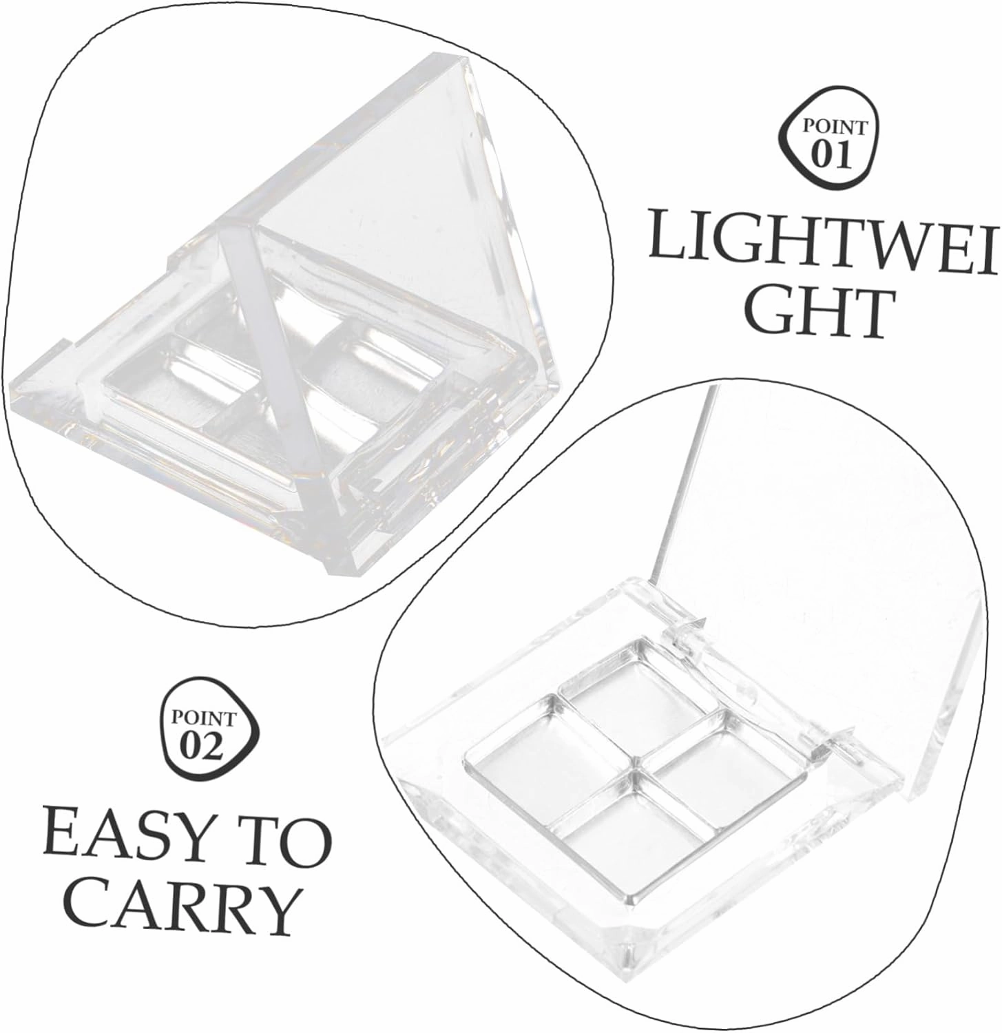 GALPADA 8 Sets Empty Highlighter Tray Refillable Eyeshadow Pan Box Eyeshadow Box Travel-friendly Makeup Organizer