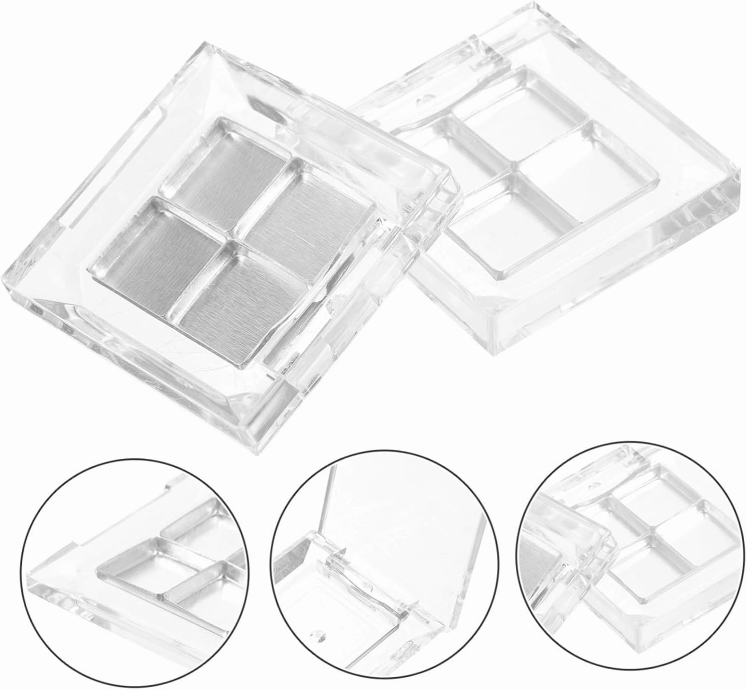GALPADA 8 Sets Empty Highlighter Tray Refillable Eyeshadow Pan Box Eyeshadow Box Travel-friendly Makeup Organizer