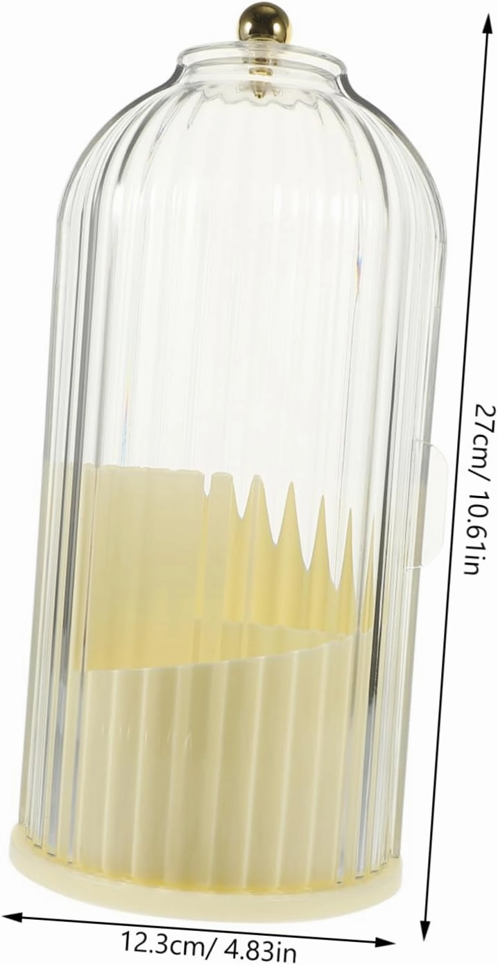 Garneck Makeup Brush Holder with Lid Rotating Clear Organizer for Desktop Dustproof Storage for Brushes and Pens Smooth Surface Stylish Design for Tidy Vanity Setup for Home and Office