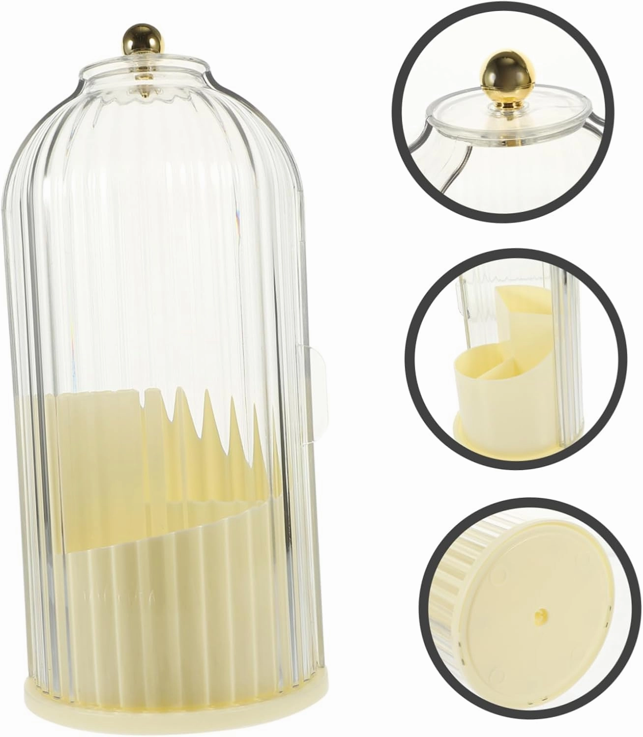 Garneck Makeup Brush Holder with Lid Rotating Clear Organizer for Desktop Dustproof Storage for Brushes and Pens Smooth Surface Stylish Design for Tidy Vanity Setup for Home and Office