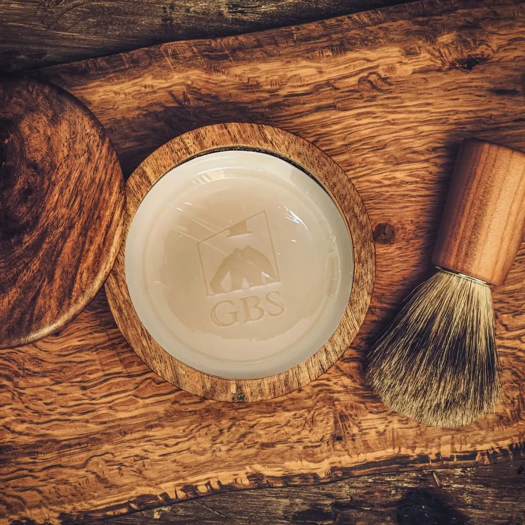 G.B.S 97% All Natural Shave Soap - Creates a Rich Lather Foam for Wet Shaving Experience (3 Pack Bay Rum) Birthday Gift