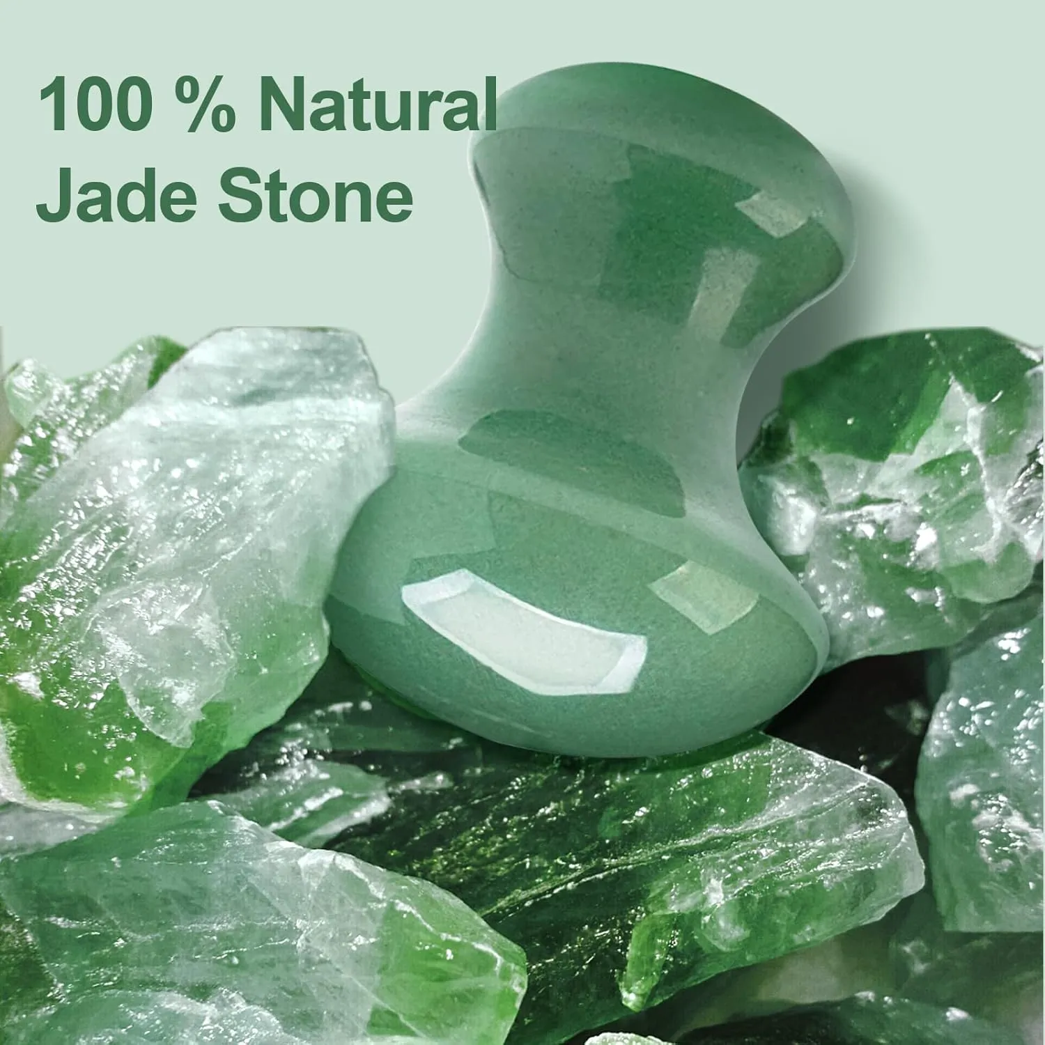 gemshan Mushroom Massage Tool, Natural Aventurine Jade Massage Stone for Relaxing Massage House SPA Heat The Cold
