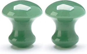 gemshan Mushroom Massage Tool, Natural Aventurine Jade Massage Stone for Relaxing Massage House SPA Heat The Cold