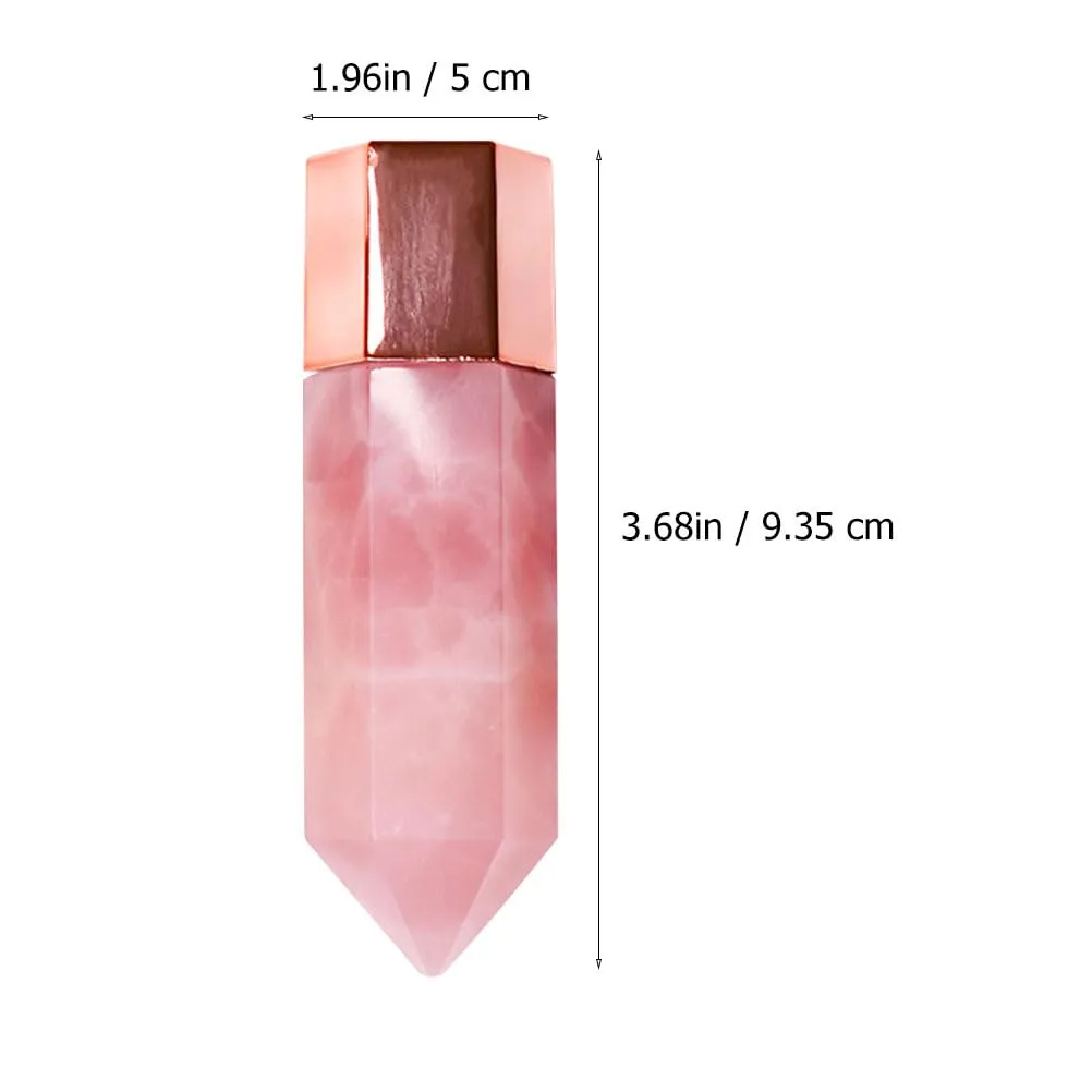 Gemstone Roller Bottle: Refillable Jade Roll On Bottles with Lid for Essential Oils Perfumes Aromatherapy Liquid, Face and Neck Massage Pointed Roller Bottle