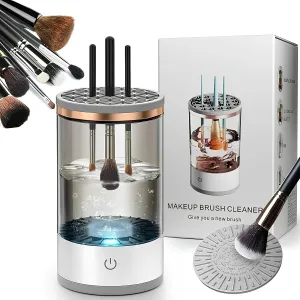 Generic 3 in 1 Electric Makeup Brush Cleaner Machine, 2024 Upgraded Automatic Cleanser Tool Beauty Makeup Brushes, TikTok Trends, Gift for Women Who Have Everything…, White Grey