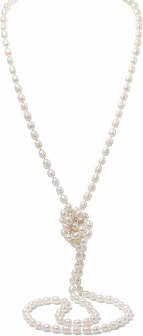 Genuine Freshwater Cultured Pearl Endless Necklace – Elegant 72", 60", 42" or 38" Strand in White, Black, Pink, or Lavender