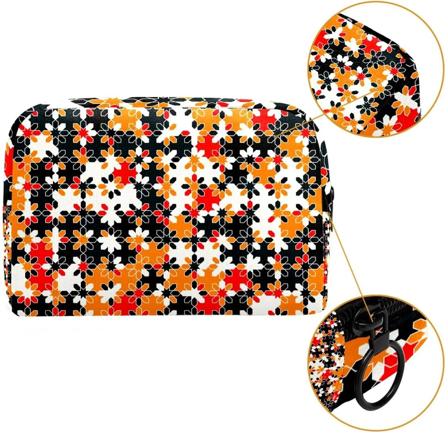 Geometry Small Makeup Bag for Purse, Portable Cosmetic Bag Zipper Makeup Pouch for Women, Stationery, Toiletries, Travel Accessories