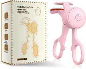 GERY Updated Heated Eyelash Curler, Fast Heat up, 24-Hour Long-Lasting Styling, Rechargeable Electric, 65℃/75℃/85℃ Three-Level Temperature Display, Safe Anti-Burn, Quick and Natural Curling