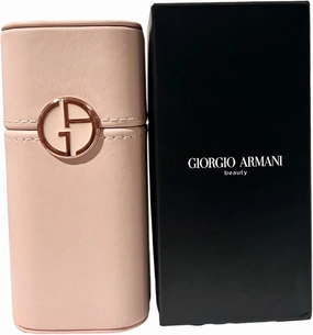 GIORGIO ARMANI Peach Hardcase Holder/PORTABLE SMALL STORAGE BOX VANITY (holds jewelry, makeup, coins, cards, keys, etc) 50 ml BOX Size 2W x 5H x 2L - 6078