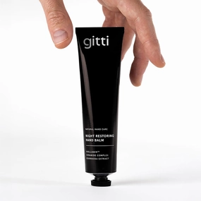 gitti Night Restoring Hand Balm I Natural Hand Care, Non-Toxic, 99% Natural Origin, Cruelty-Free, Vegan Collagen, Restores Skin Barrier, Reduces Wrinkles, Hydrates Skin, Floral Scent (2.53 fl oz)