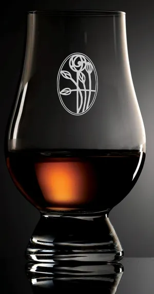 GLENCAIRN CHARLES RENNIE MACKINTOSH ART NOUVEAU OVAL ROSE SCOTCH WHISKY TASTING GLASS