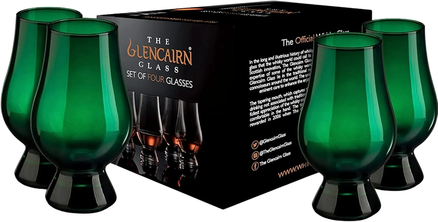 GLENCAIRN GREEN WHISKY GLASS, SET OF 4 IN 4 PACK GIFT CARTON
