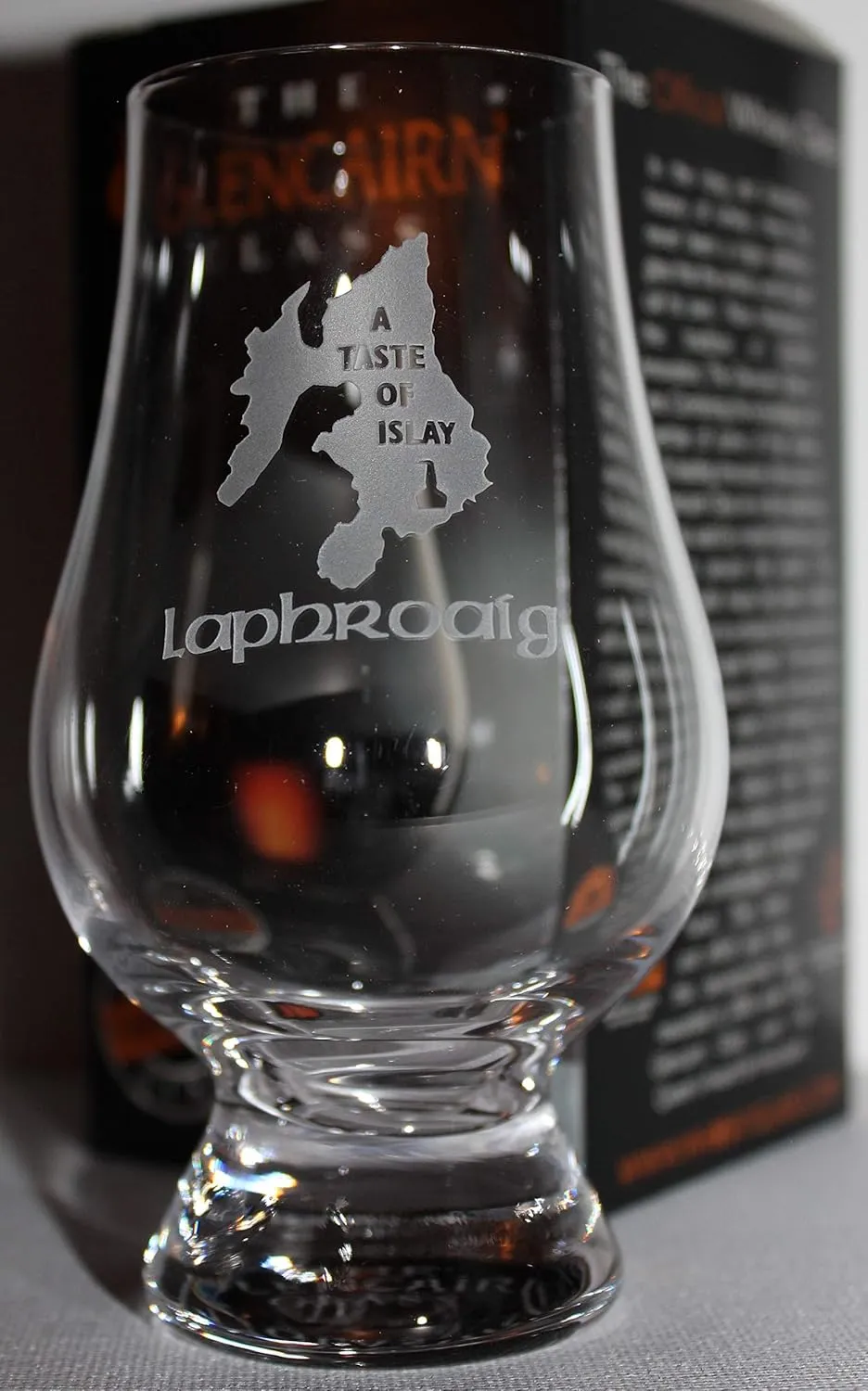 GLENCAIRN LAPHROAIG A TASTE OF ISLAY BRANDED WHISKY GLASS IN GIFT CARTON