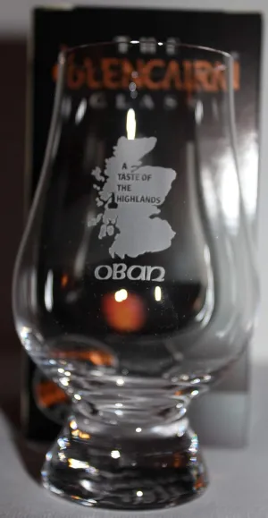 GLENCAIRN OBAN A TASTE OF THE HIGHLANDS BRANDED WHISKY GLASS IN GIFT CARTON