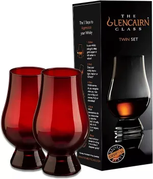 GLENCAIRN Red Whiskey Glass, Set of 2 in Twin Gift Carton