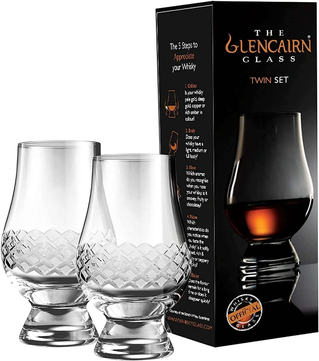 GLENCAIRN THE DIAMOND CUT TWIN PACK SCOTCH WHISKY TASTING GLASSES