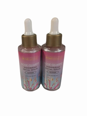 GlobalBeauty Rose Quartz Shimmering Facial Serum, Glowing Formula, 1.7 Fl Oz, Set of 2