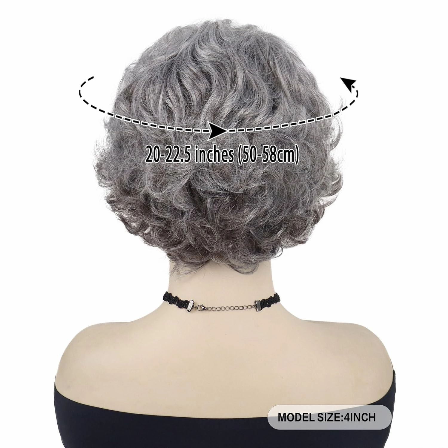 GNIMEGIL 60s Wig Ombre Grey Short Curly Hair Wigs for Women Old Lady Costume Synthetic Hair Wig Gifts for Grandma Wig Halloween