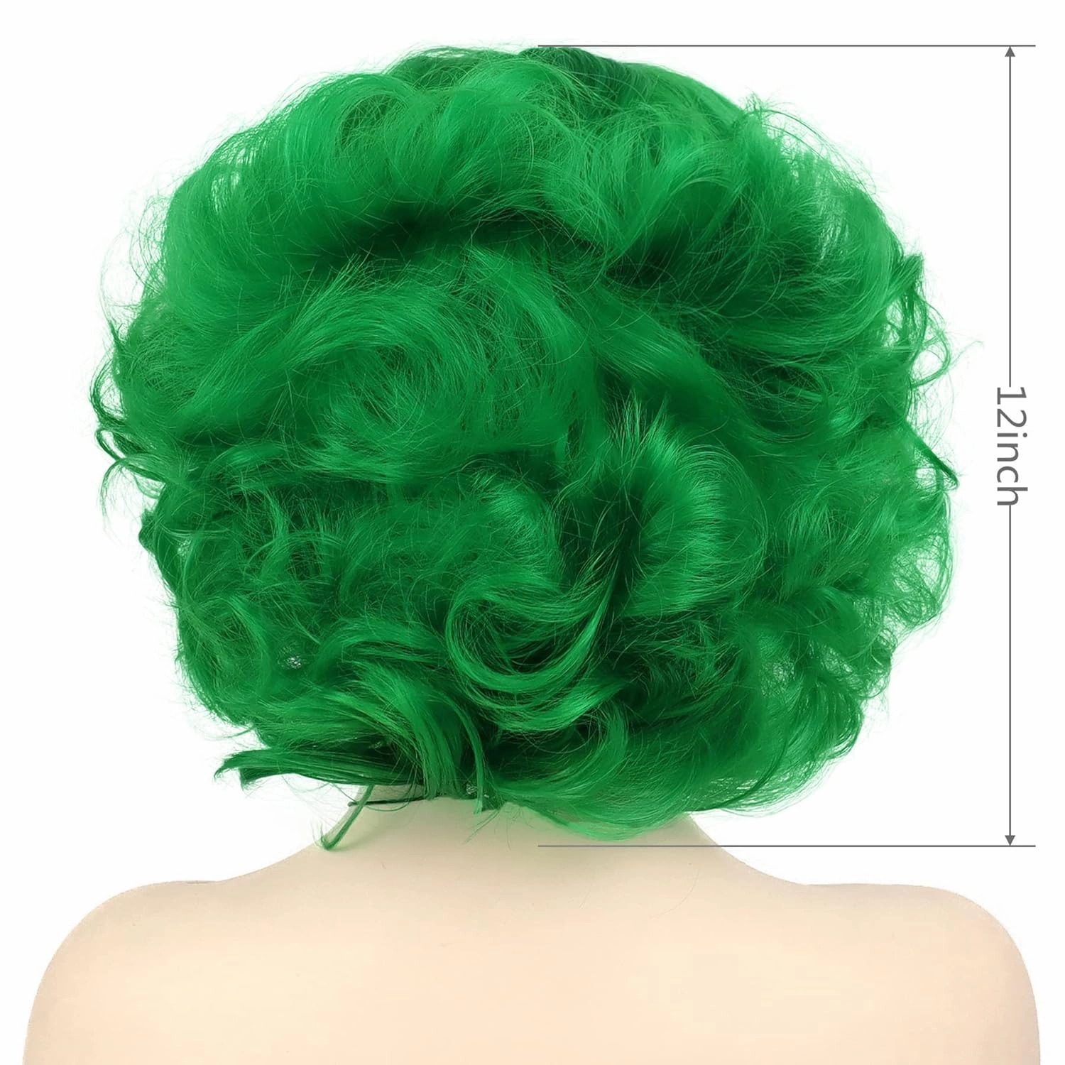 GNIMEGIL Green Wigs for Women St patricks Day Short Curly Wigs Layered Big Wavy Cosplay Wigs Synthetic Hair Halloween Costume Wigs