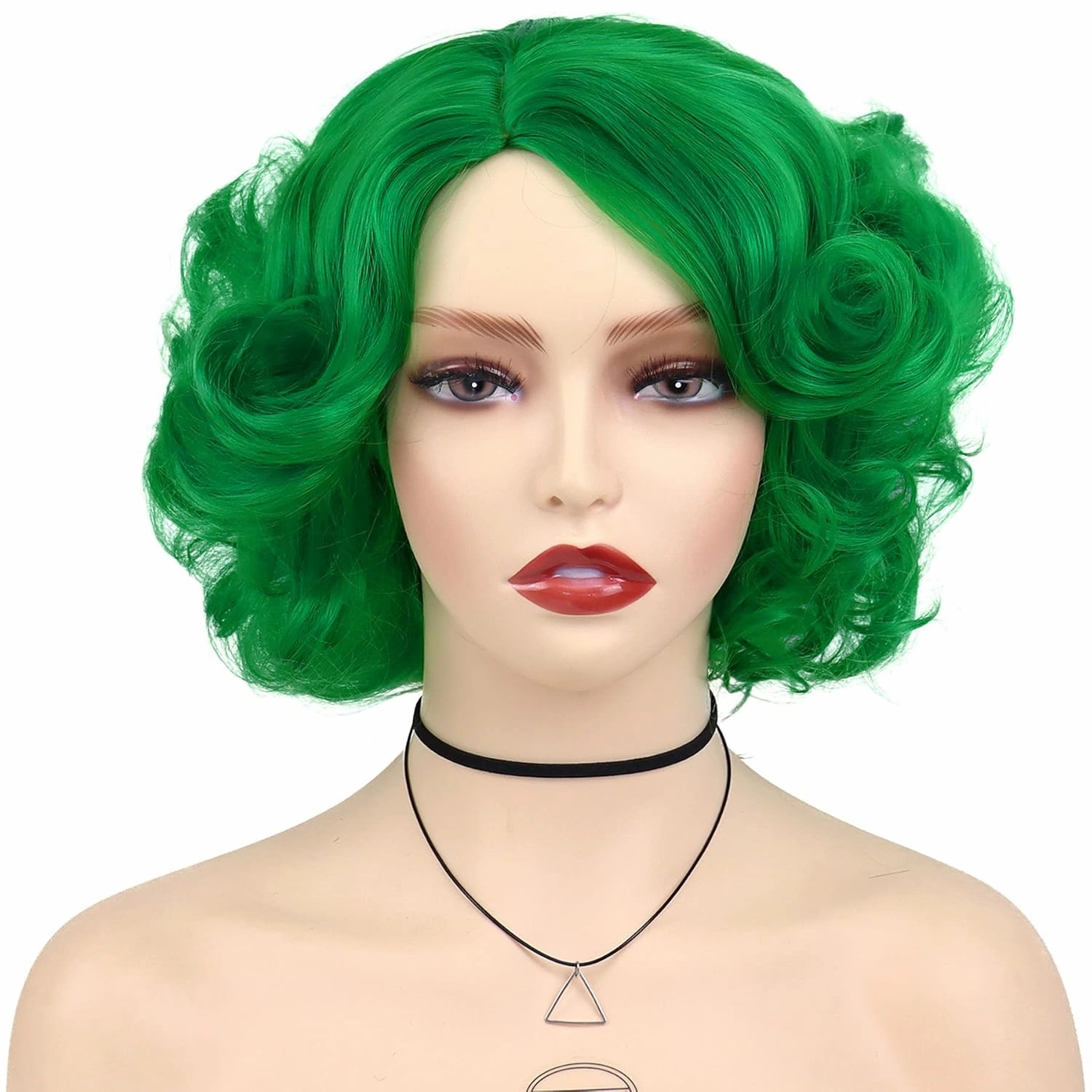 GNIMEGIL Green Wigs for Women St patricks Day Short Curly Wigs Layered Big Wavy Cosplay Wigs Synthetic Hair Halloween Costume Wigs