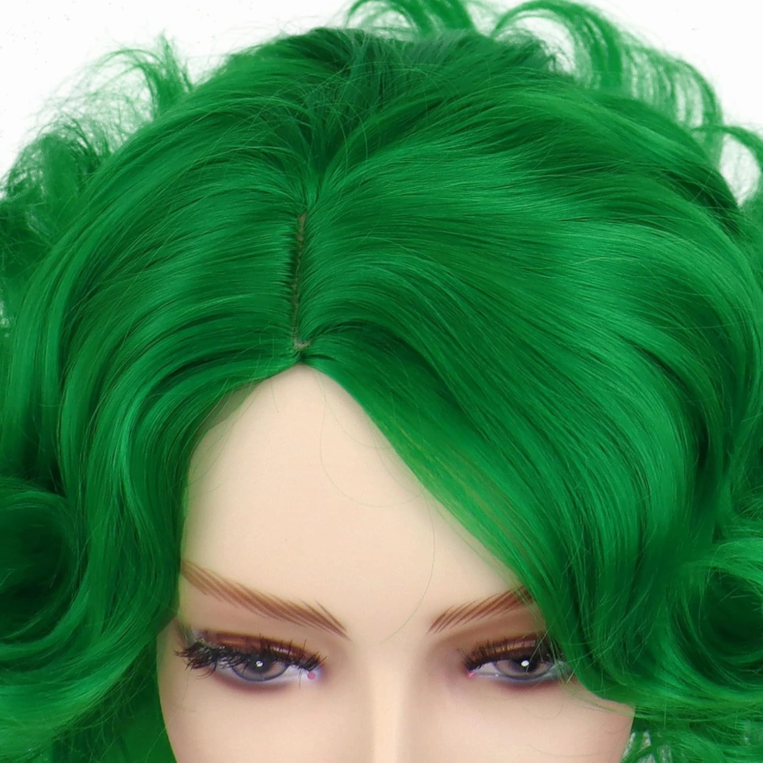 GNIMEGIL Green Wigs for Women St patricks Day Short Curly Wigs Layered Big Wavy Cosplay Wigs Synthetic Hair Halloween Costume Wigs