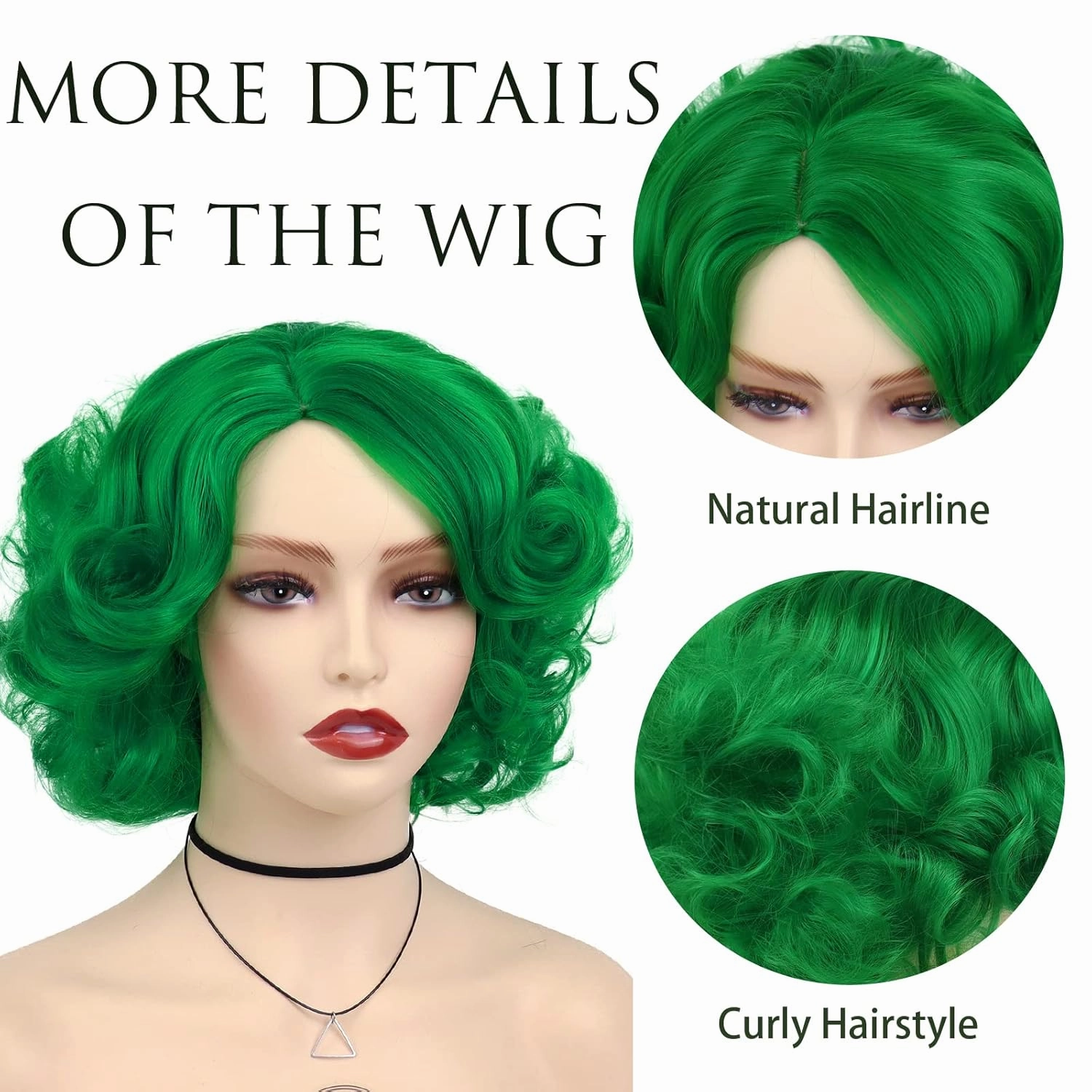 GNIMEGIL Green Wigs for Women St patricks Day Short Curly Wigs Layered Big Wavy Cosplay Wigs Synthetic Hair Halloween Costume Wigs