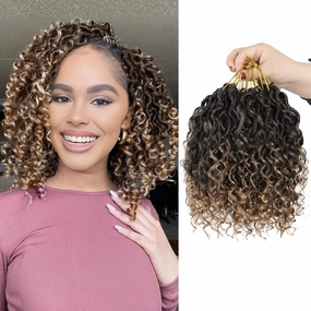 Goddess Locs Crochet Hair,8 Inch 9 Packs Faux Locs Synthetic Crochet Hair for Black Women, Boho Style Pre looped crochet Locs with Curly Ends