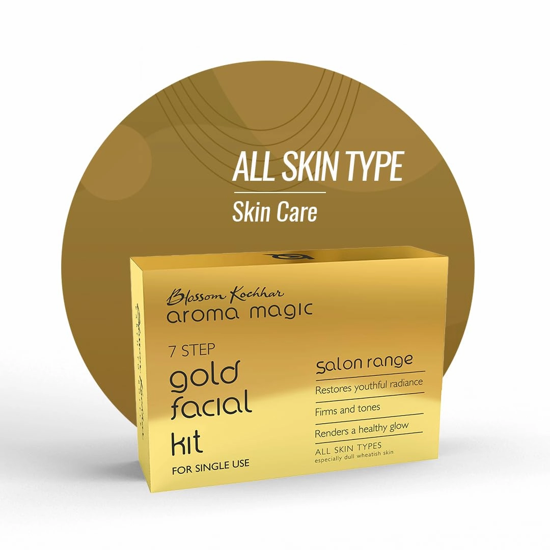 Gold Facial Kit | 7-Step Skincare for Radiant & Toned Skin | Firms, Tones & Revitalizes | Lifts Dullness for a Fresh & Healthy Look | Salon-Quality Glow at Home