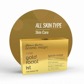 Gold Facial Kit | 7-Step Skincare for Radiant & Toned Skin | Firms, Tones & Revitalizes | Lifts Dullness for a Fresh & Healthy Look | Salon-Quality Glow at Home